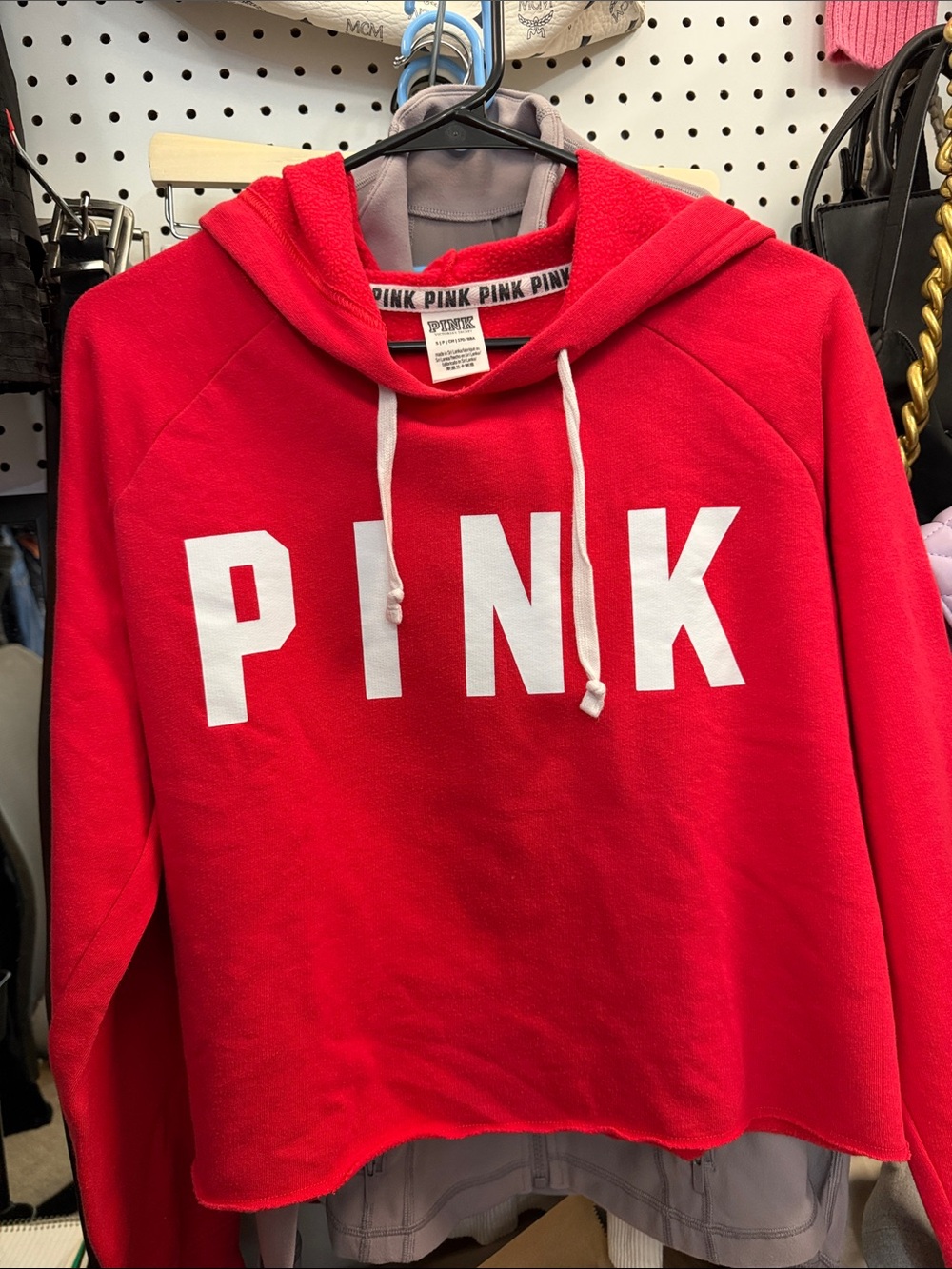 PINK Victoria's Secret Red Logo Crewneck Hoodie
